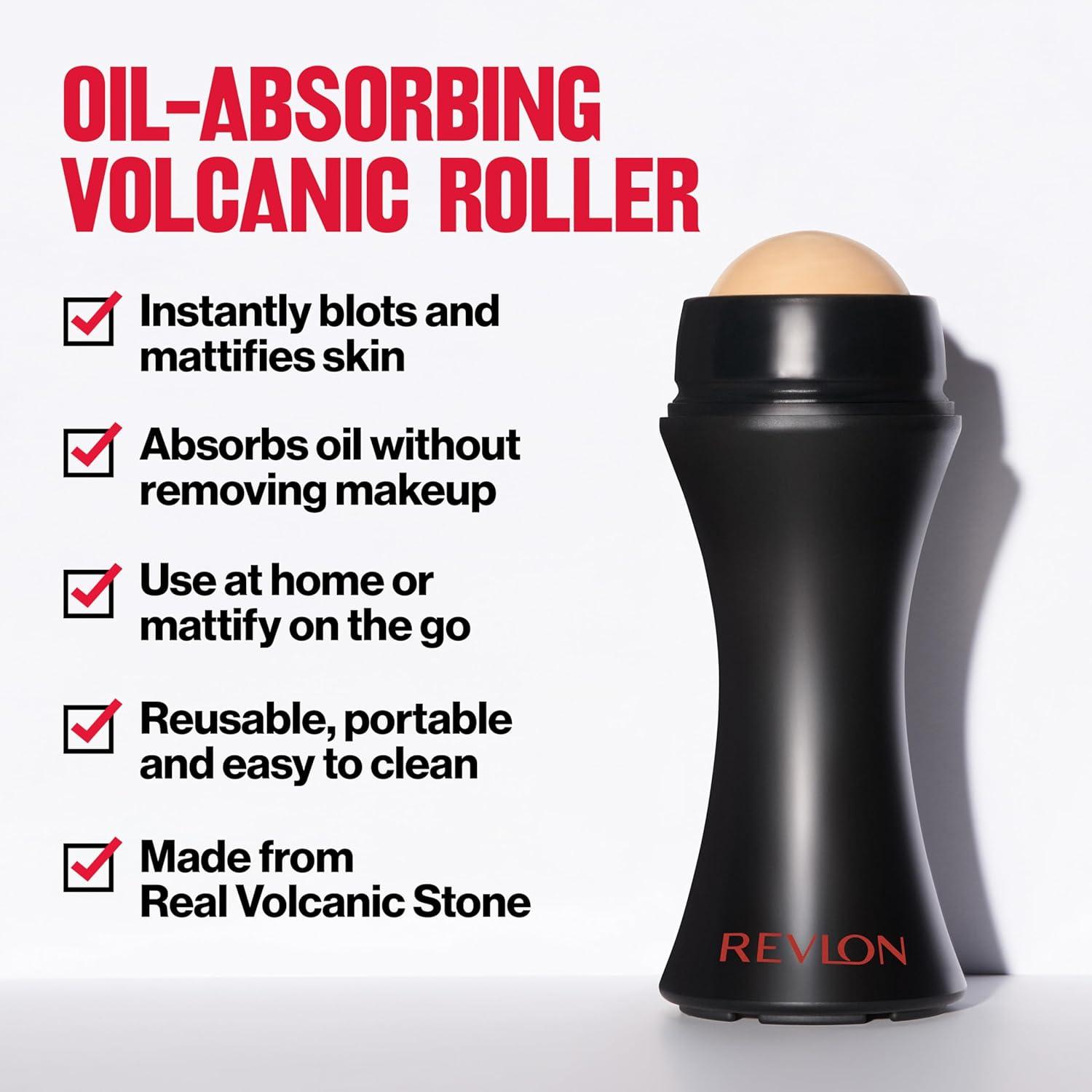 imageRevlon Face Roller Oily Skin Control for Makeup Oil Absorbing Volcanic Reusable Facial Skincare Tool for AtHome or OntheGo Mini Massage 1 Count1 Count Pack of 1