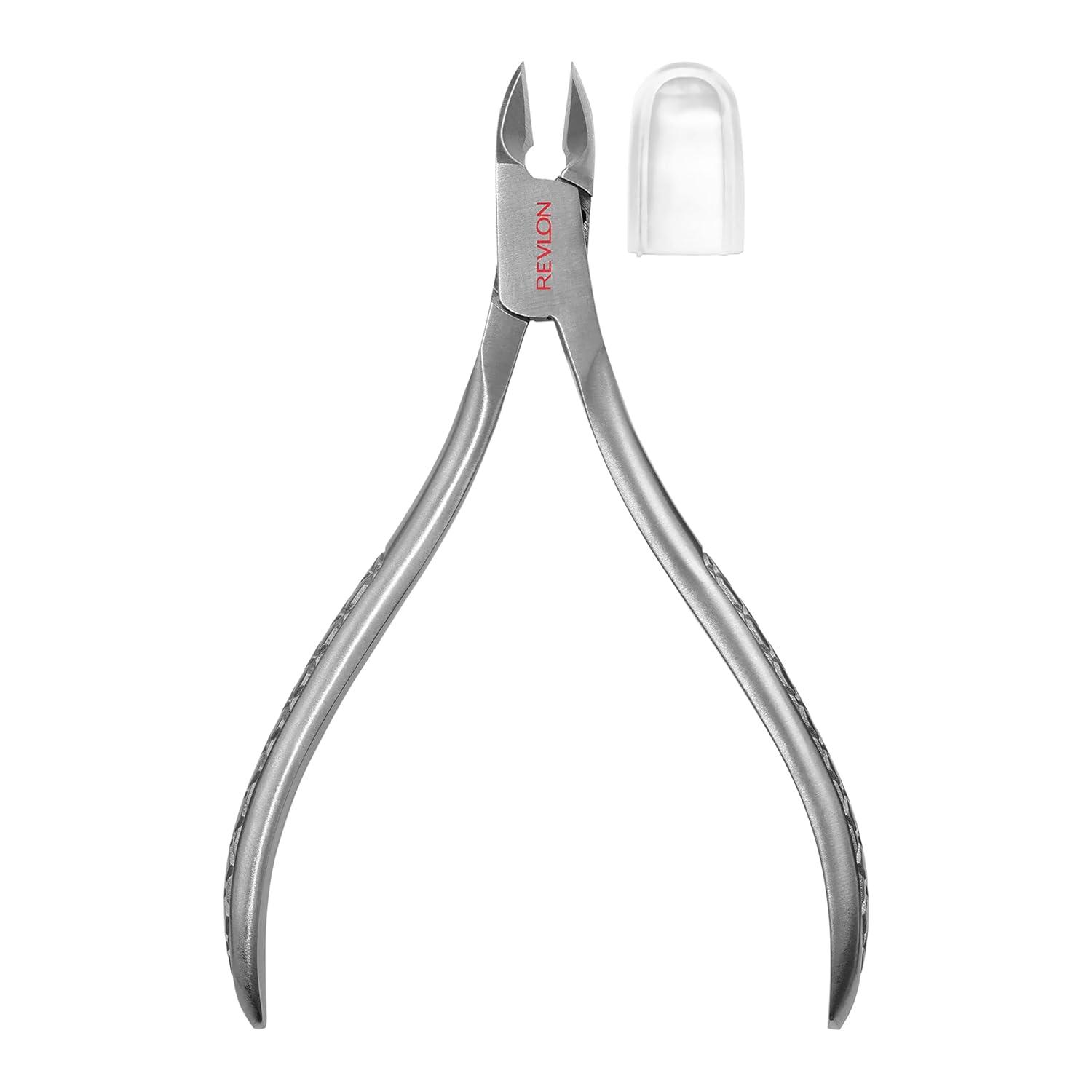 imageRevlon Full Jaw Cuticle Nipper Manicure Tool for Nail Care Made with Stainless Steel High Precision Blade Easy to Squeeze Spring 1 Count