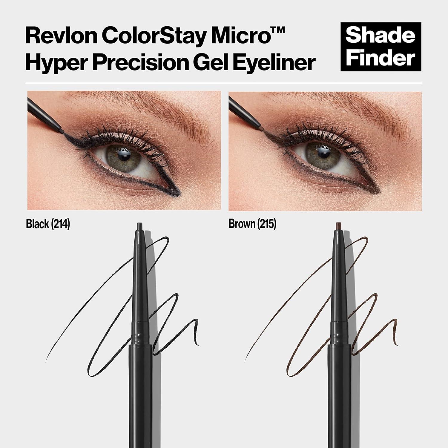 imageRevlon Gel Eyeliner ColorStay Micro Hyper Precision Eye Makeup with Builtin Smudger Waterproof Longwearing with Micro Precision Tip 215 Brown 0002 ozBlack