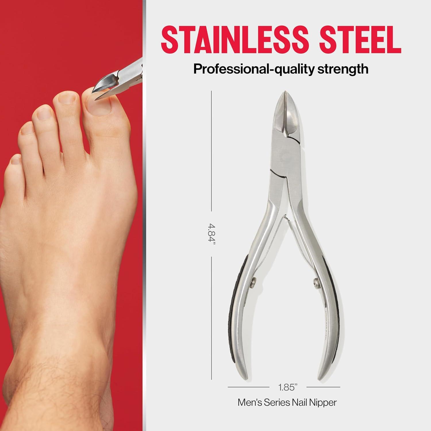 imageRevlon Nail Clipper for Men Durable for Tough Fingernail and Toenail Trimming Ergonomic NoSlip Grip Handle Stainless Steel 1 count