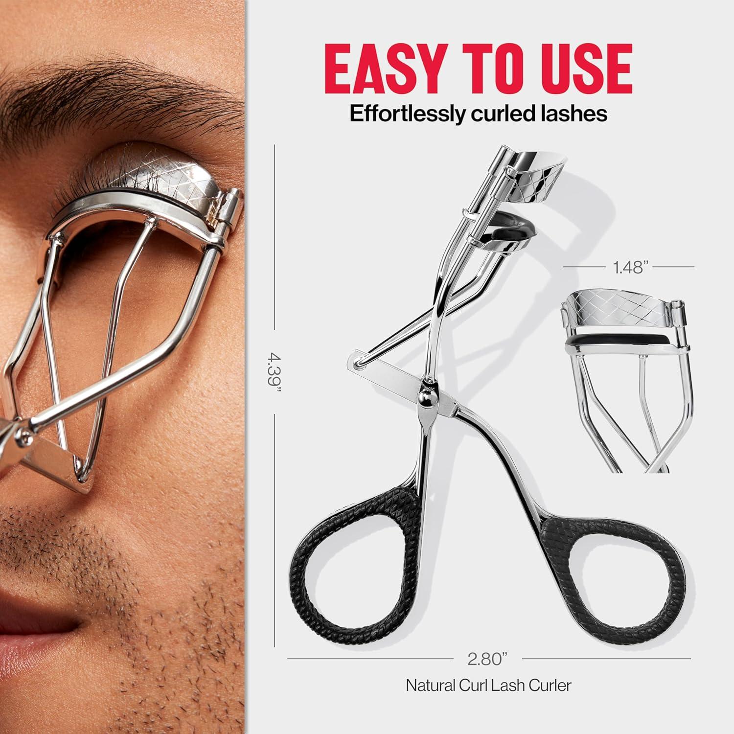 imageRevlon Natural Curl Lash Curler Gives a Natural Eyelash Lift with Finger Grips for a Non Slip Grip Easy to Use 1 Count