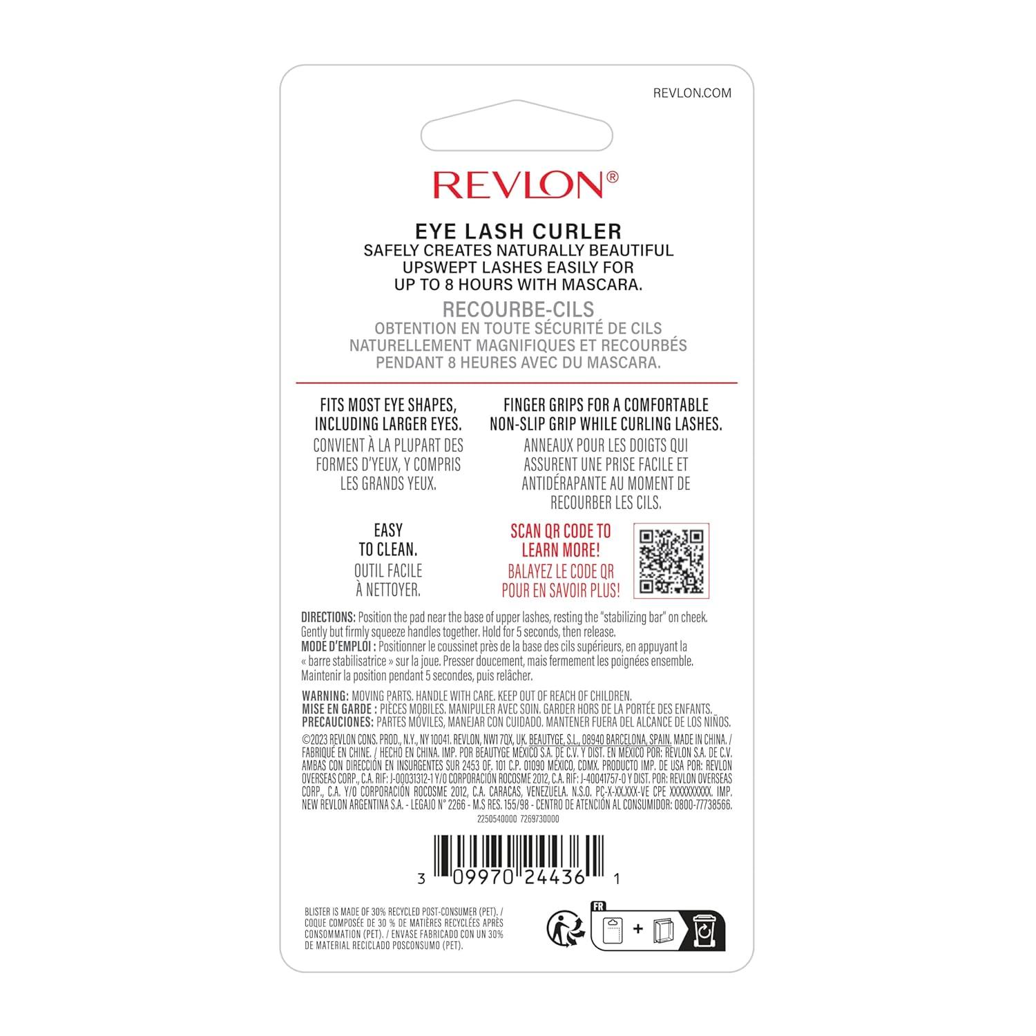 imageRevlon Natural Curl Lash Curler Gives a Natural Eyelash Lift with Finger Grips for a Non Slip Grip Easy to Use 1 Count