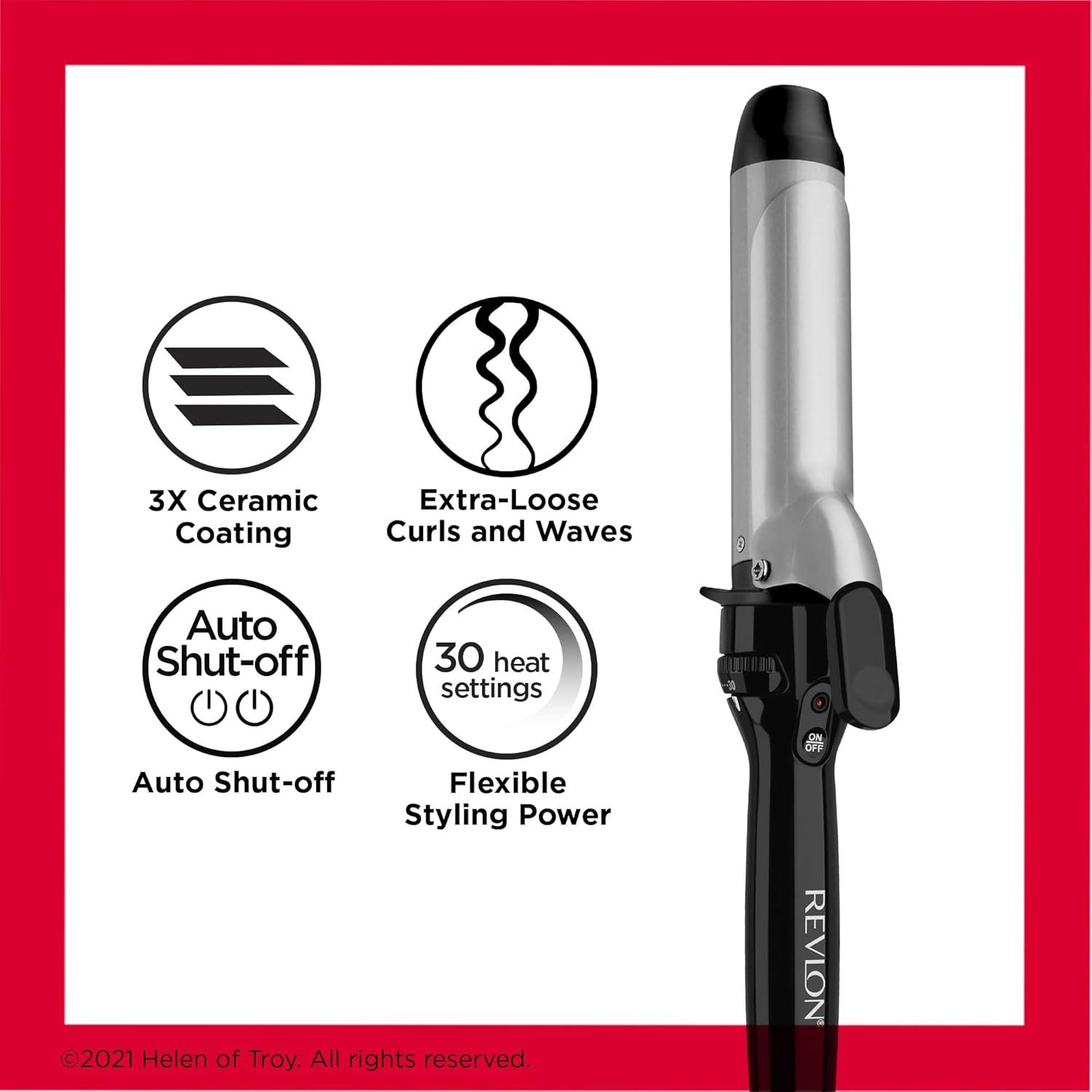 imageRevlon Perfect Heat Triple Ceramic Curling Iron For Silky Smooth Loose Curls 112 in