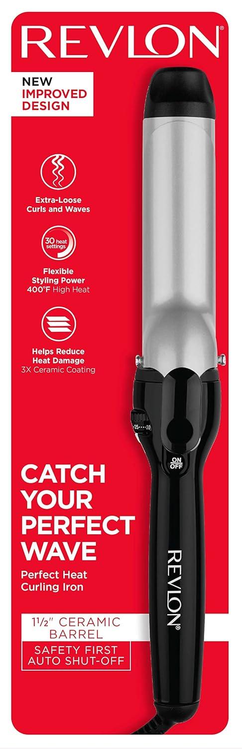 imageRevlon Perfect Heat Triple Ceramic Curling Iron For Silky Smooth Loose Curls 112 in