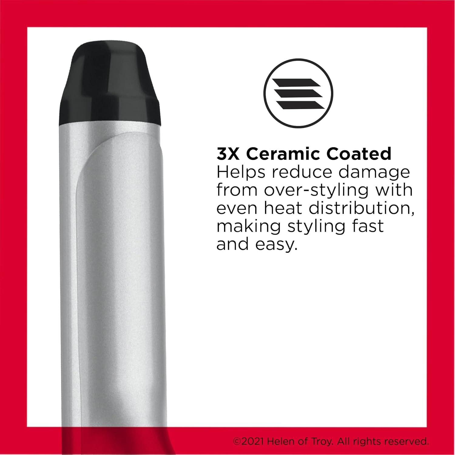 imageRevlon Perfect Heat Triple Ceramic Curling Iron For Silky Smooth Medium Curls 1 inSilver Black