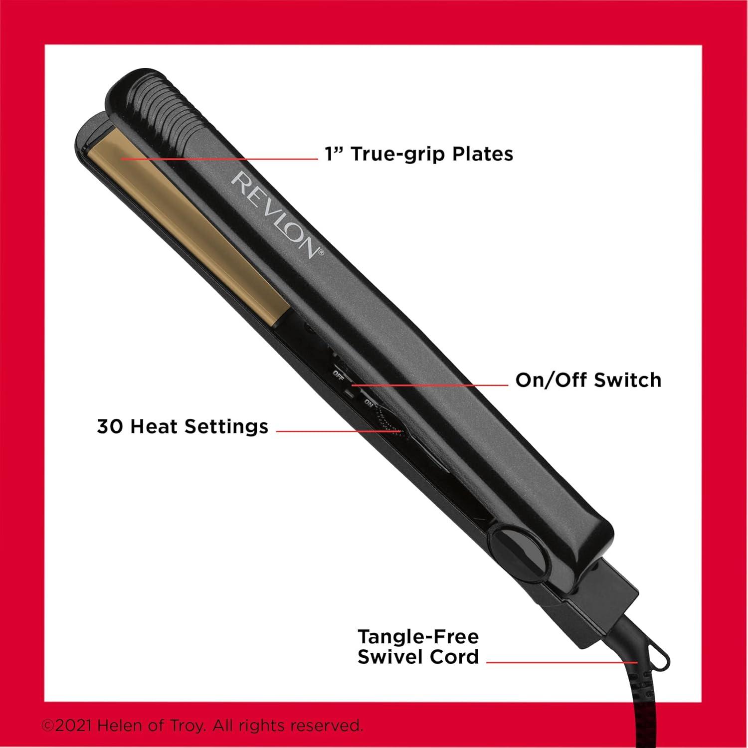 imageRevlon Perfect Heat Triple Ceramic Flat Iron for Ultra Straight Styles 1 in1 Count Pack of 1