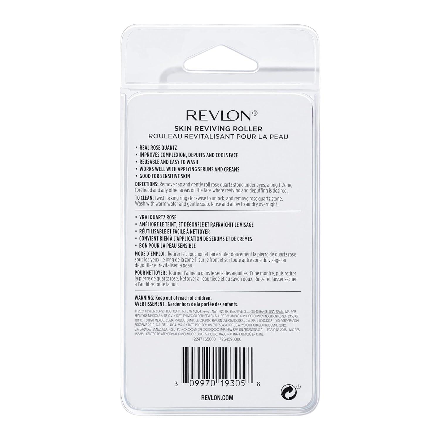 imageRevlon Skin Reviving Roller with Rose Quartz for AllDay Facial Reviving ampamp Brightening Compact ampamp Reusable Gentle on Skin 1 count