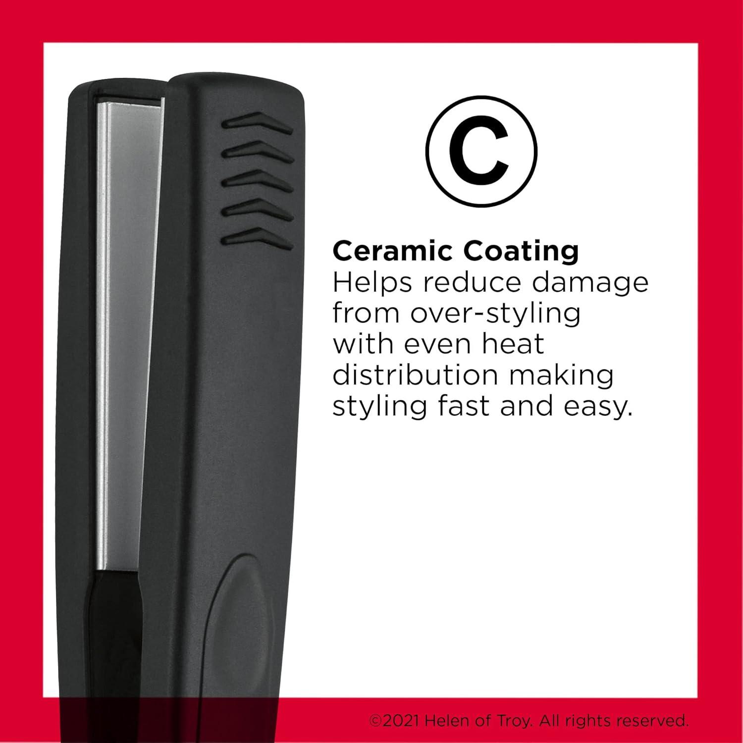 imageRevlon Smooth and Straight Ceramic Flat Iron Fast Results Smooth Styles 1 in1 Inch Pack of 1