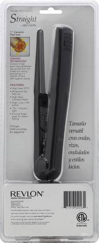 imageRevlon Smooth and Straight Ceramic Flat Iron Fast Results Smooth Styles 1 in1 Inch Pack of 1