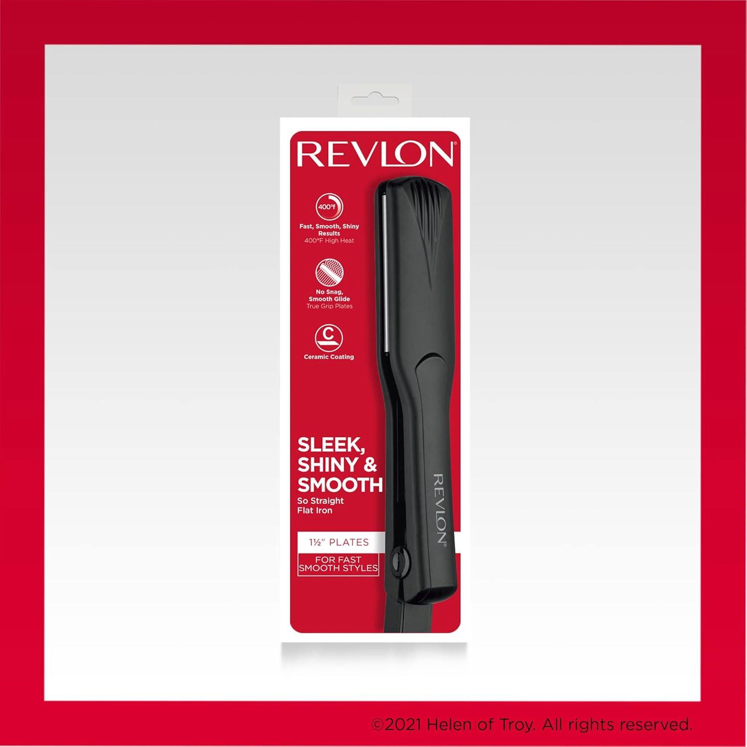 imageRevlon Smooth and Straight Ceramic Flat Iron Fast Results Smooth Styles15 Inch Pack of 1