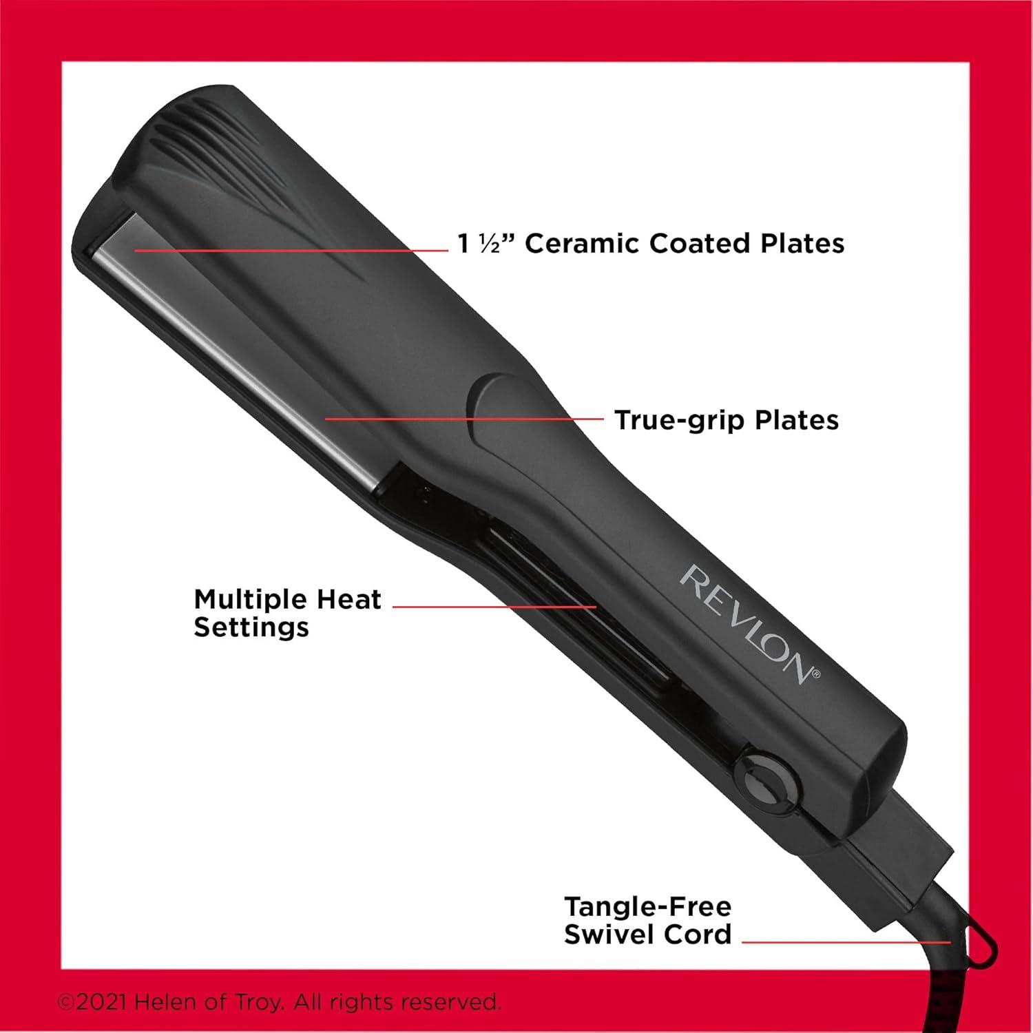 imageRevlon Smooth and Straight Ceramic Flat Iron Fast Results Smooth Styles15 Inch Pack of 1