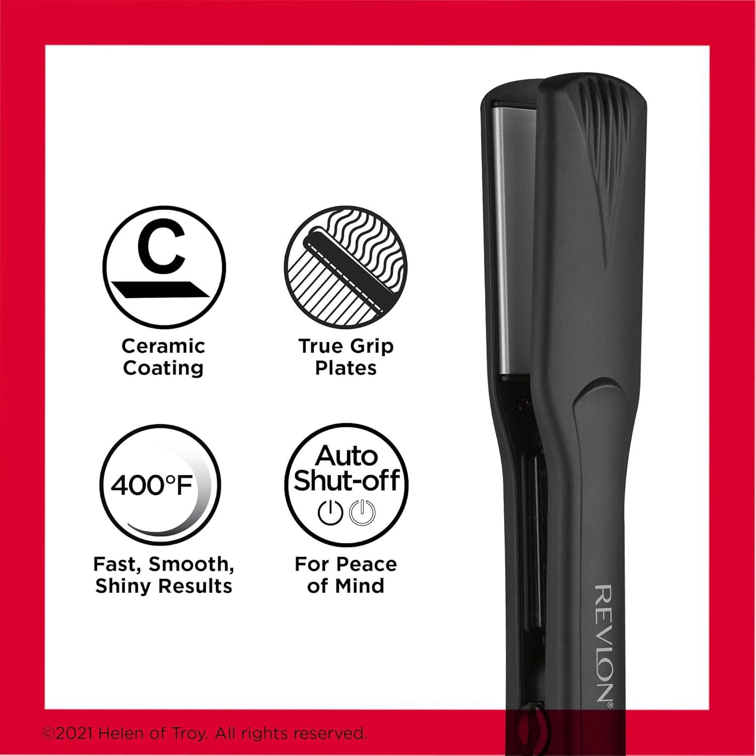 imageRevlon Smooth and Straight Ceramic Flat Iron Fast Results Smooth Styles15 Inch Pack of 1