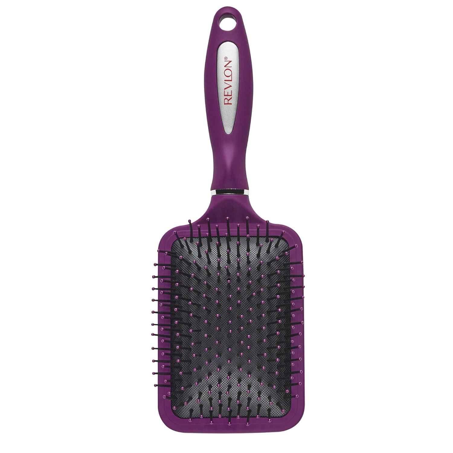 imageRevlon Straight ampamp Smooth Soft Touch Paddle Hair Brush Set Black BerryBerry