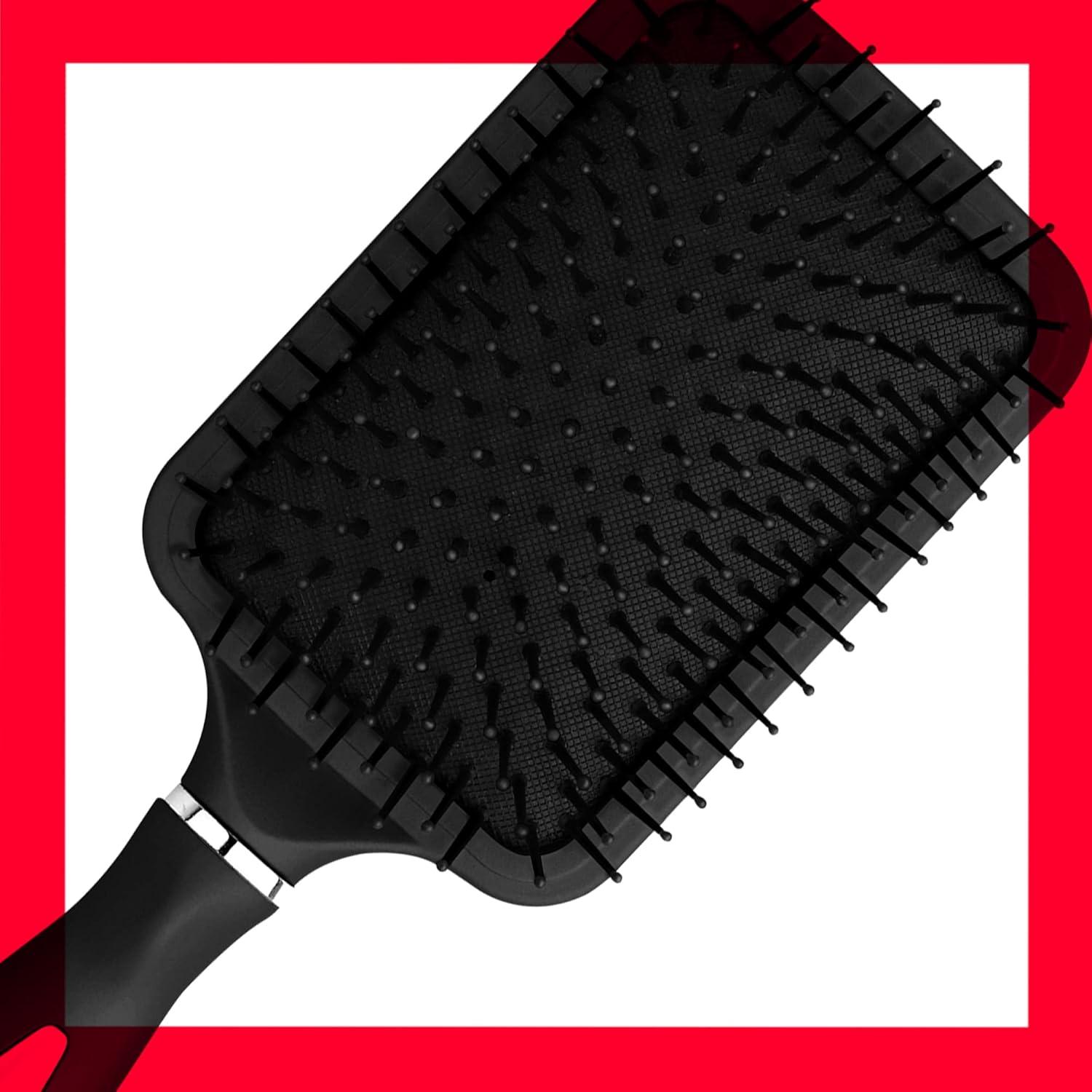 imageRevlon Straight ampamp Smooth Soft Touch Paddle Hair Brush Set Black BerryBlack