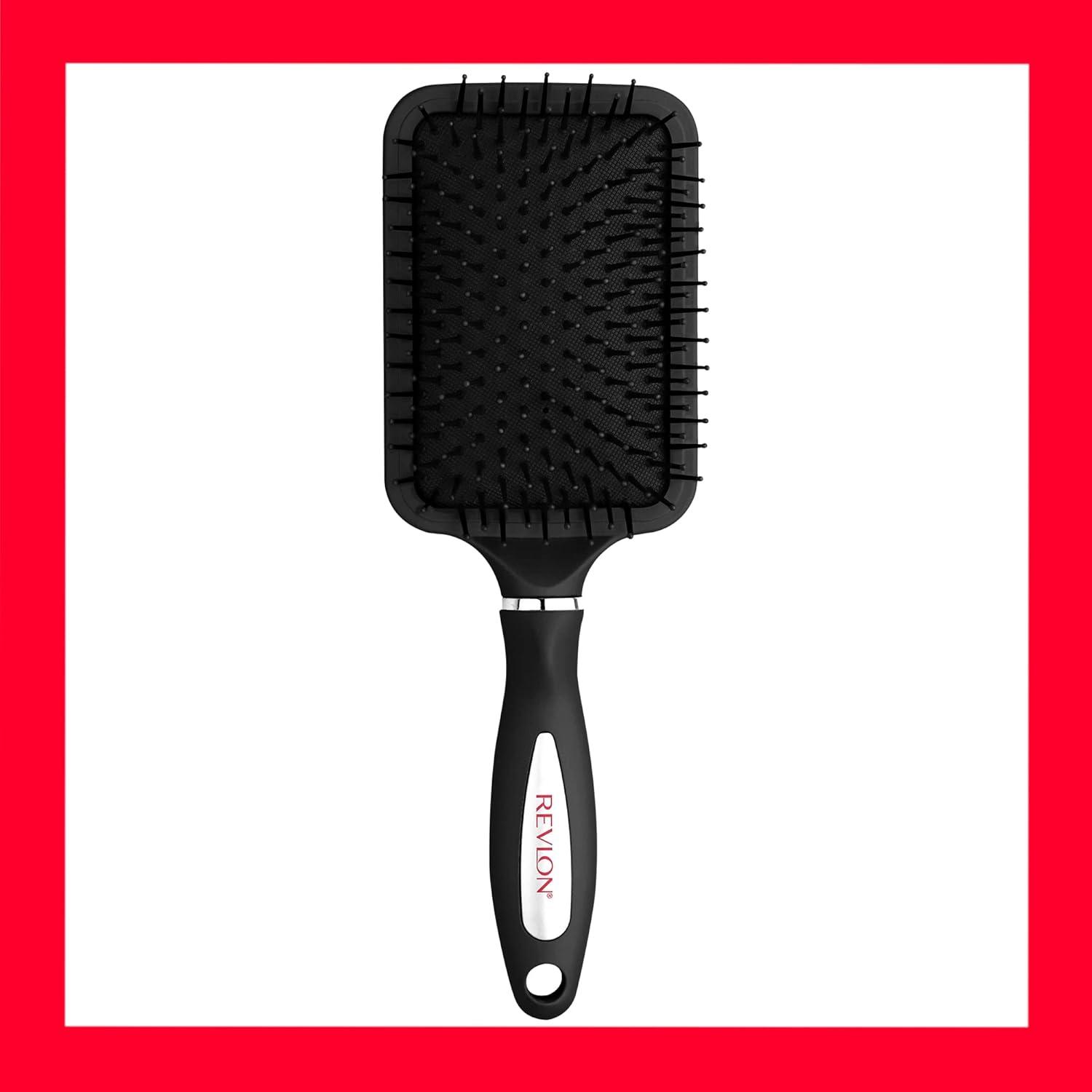 imageRevlon Straight ampamp Smooth Soft Touch Paddle Hair Brush Set Black BerryBlack