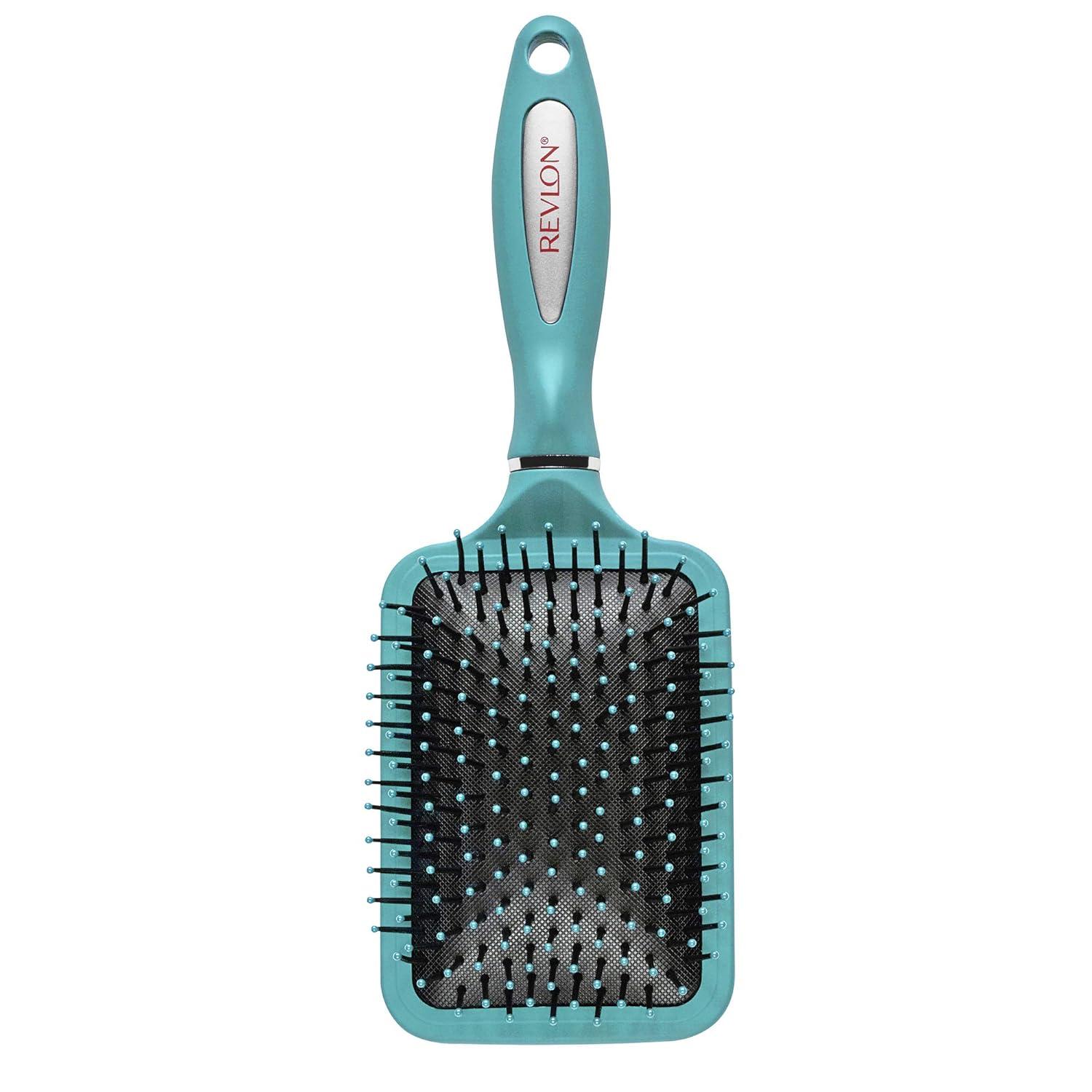 imageRevlon Straight ampamp Smooth Soft Touch Paddle Hair Brush Set Black BerryMint
