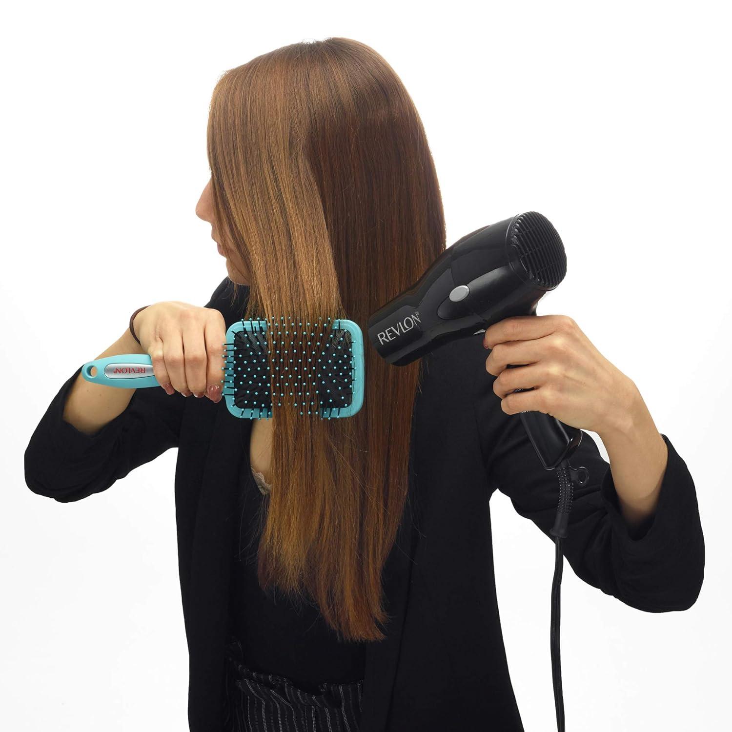 imageRevlon Straight ampamp Smooth Soft Touch Paddle Hair Brush Set Black BerryMint