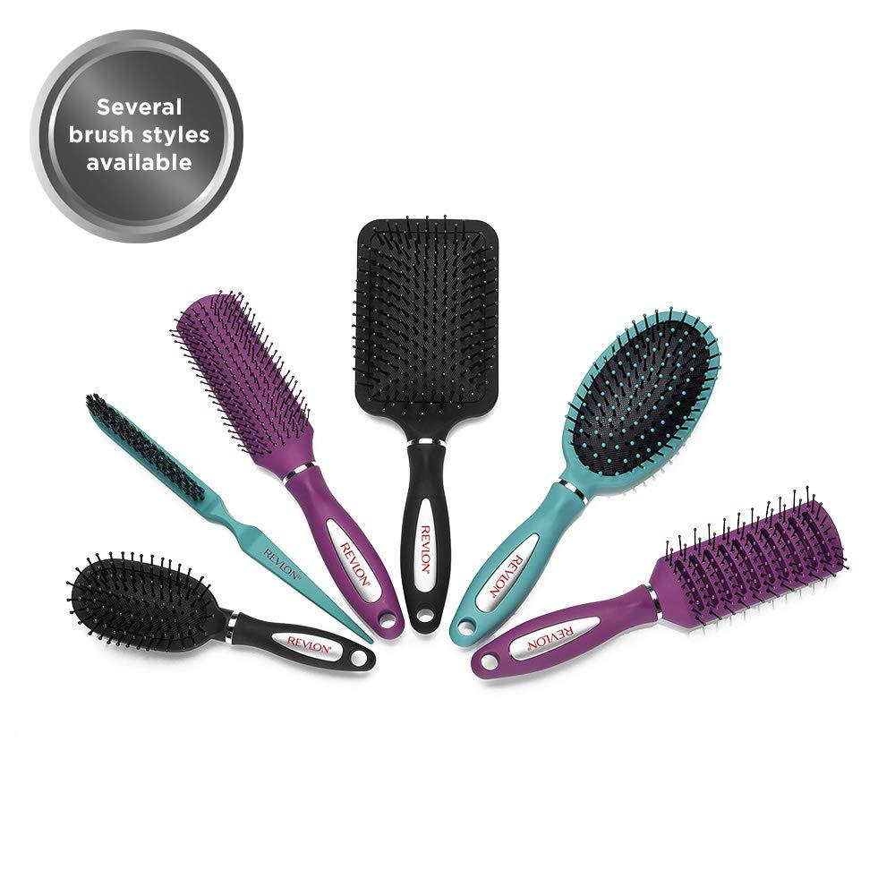 imageRevlon Straight ampamp Smooth Soft Touch Paddle Hair Brush Set Black BerryMint
