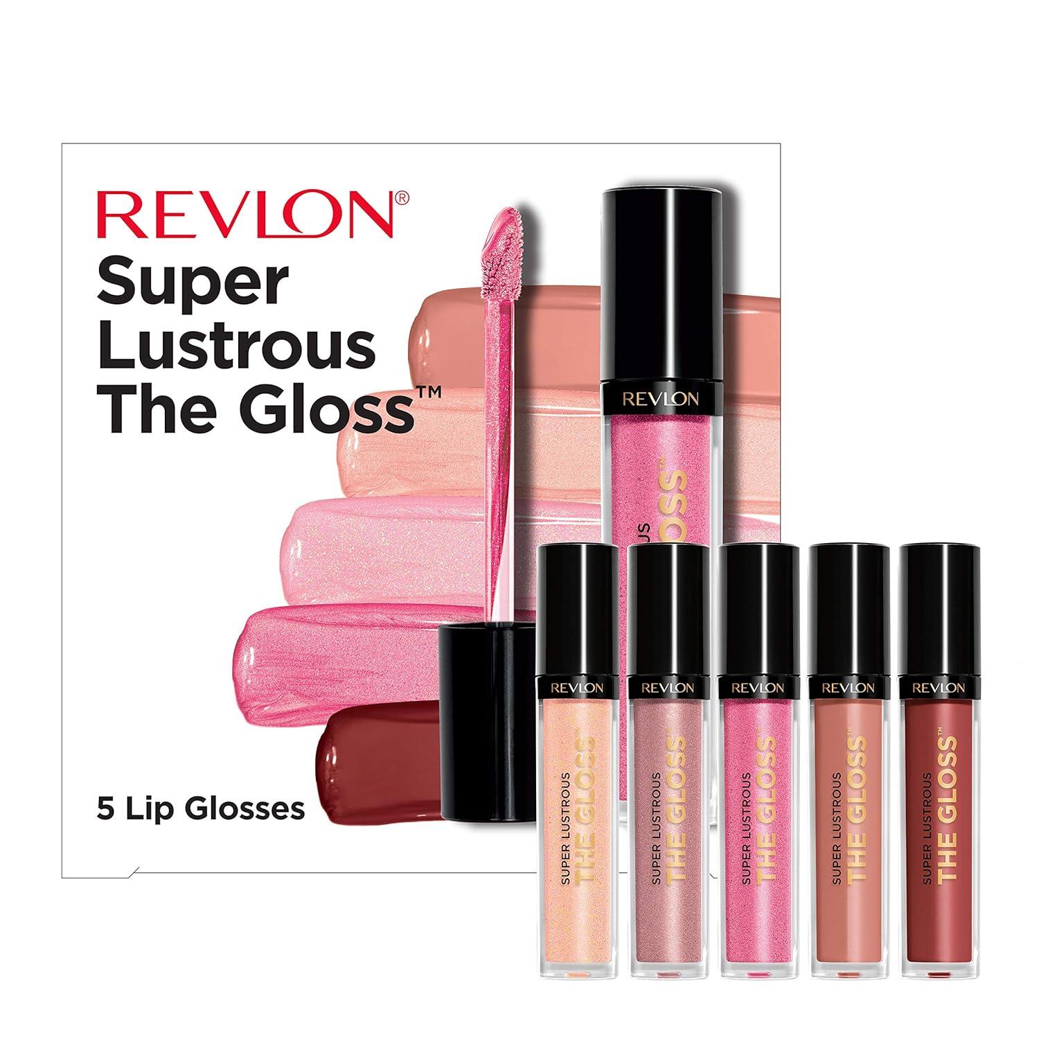 imageRevlon Super Lustrous The Gloss 5 Piece Lipgloss Gift Set Nonsticky High Shine Color in Cream ampamp Pearl Finishes Pack of 5 075 Fl OzCream Pearl Set