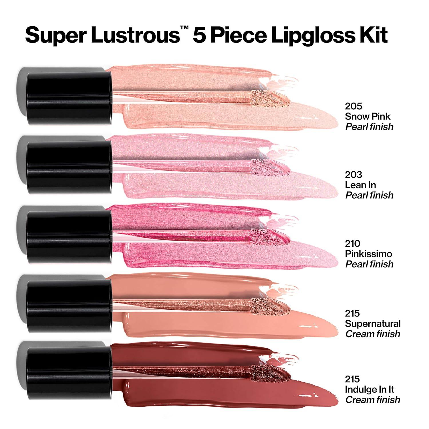 imageRevlon Super Lustrous The Gloss 5 Piece Lipgloss Gift Set Nonsticky High Shine Color in Cream ampamp Pearl Finishes Pack of 5 075 Fl OzCream Pearl Set
