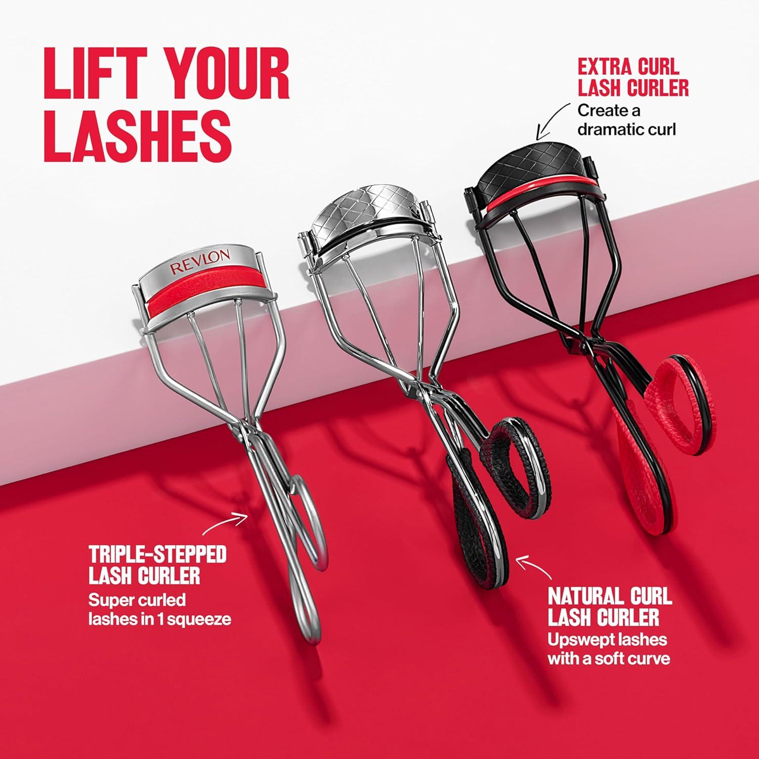 imageRevlon TripleStepped Lash Curler Eyelash Lift For a SuperCurled Look in One Squeeze 3Tiered Pads for Gentle TugFree Curling 1 CountEyelash Curler