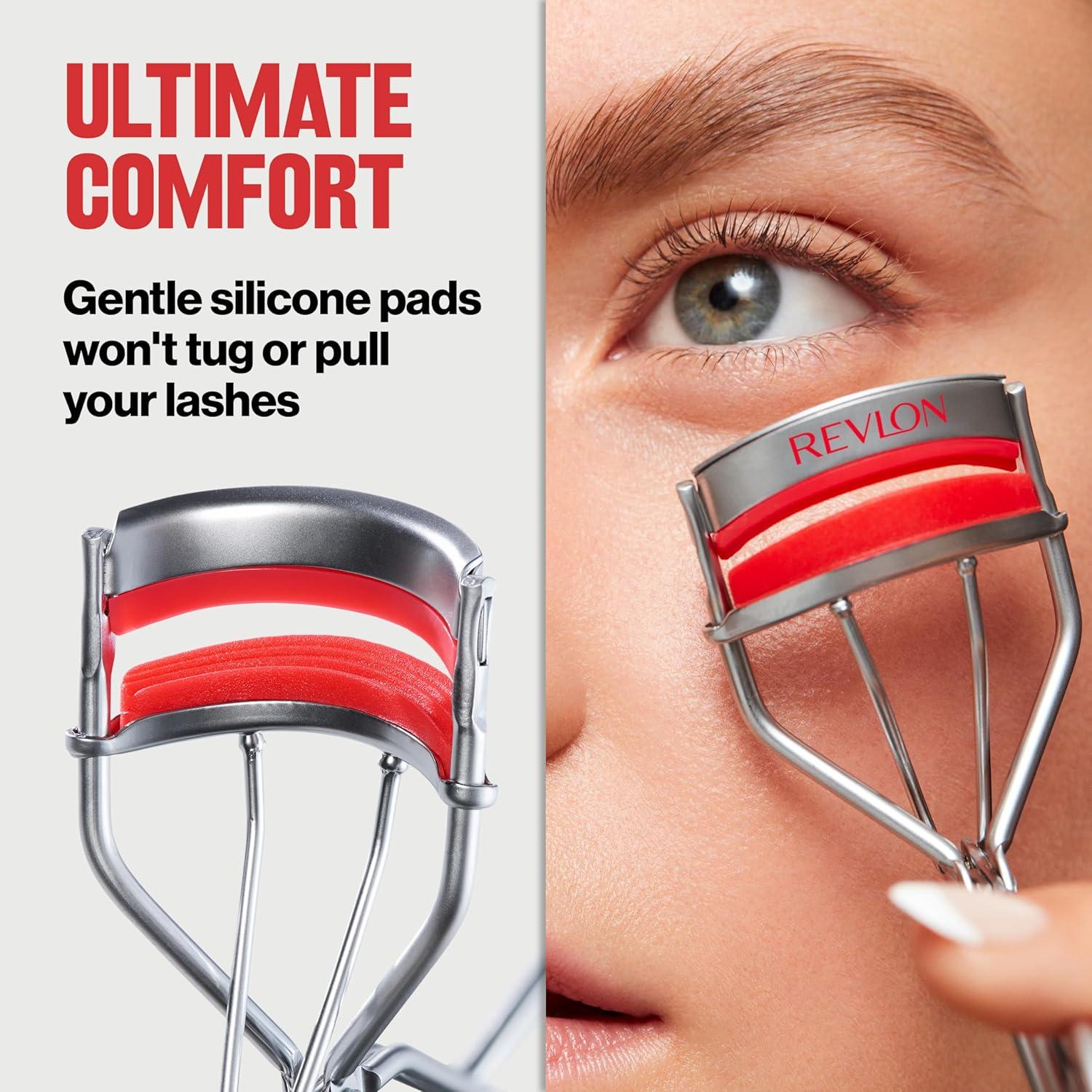 imageRevlon TripleStepped Lash Curler Eyelash Lift For a SuperCurled Look in One Squeeze 3Tiered Pads for Gentle TugFree Curling 1 CountEyelash Curler