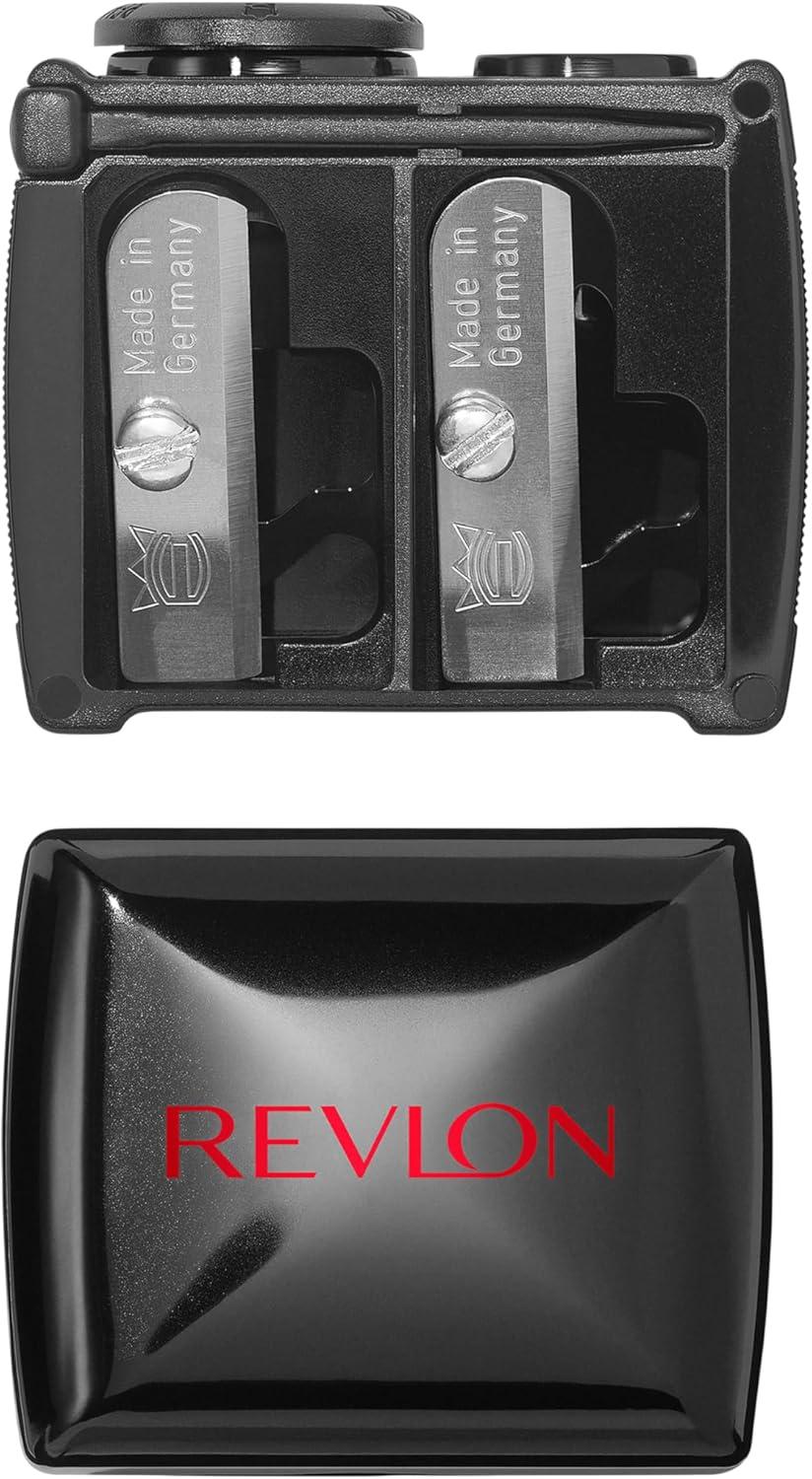 imageRevlon Universal Points Sharpener Makeup Sharpener for Wooden and Plastic Makeup Pencils Fits Small to Large Pencils Easy to Clean 2 PackPack of 2