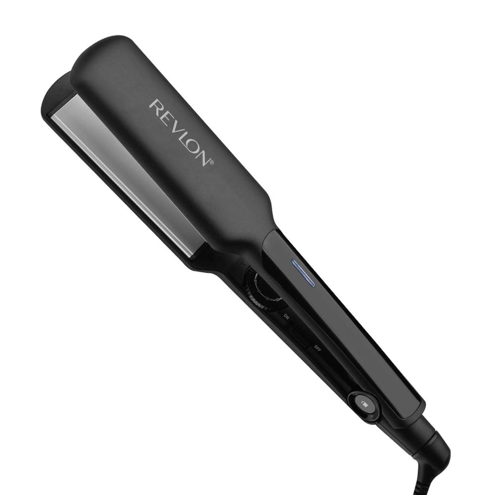 imageREVLON Ceramic Coated 2quot Flat Iron Fast Heating Hair Straightener for Quick and Smooth Results Plus Travel Friendly Black2 inches