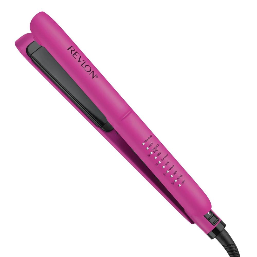 imageREVLON Ceramic Tourmaline 1quot Flat Iron Hair Straightener Evenly Distributes Heat for Less Damage 5 Preset Temperatures for All Hair Types