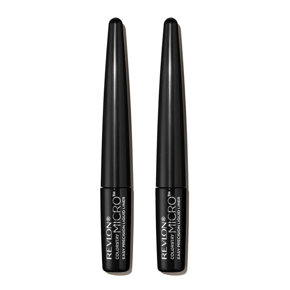imageREVLON ColorStay Micro Easy Precision Liquid Eyeliner Waterproof Smudgeproof Longwearing with Felt Tip Applicator 301 Blackout 0057 fl oz301 Blackout Pack of 2