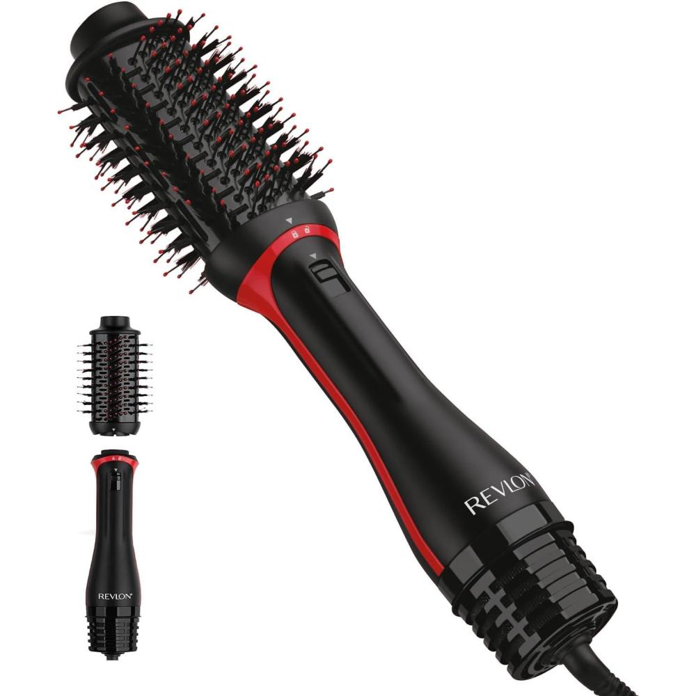 imageREVLON One Step Volumizer PLUS Hair Dryer and Styler More Volume Less Damage and More Styling Control for Easy and Fast SalonStyle Blowouts Plus Travel Friendly BlackBlack Red
