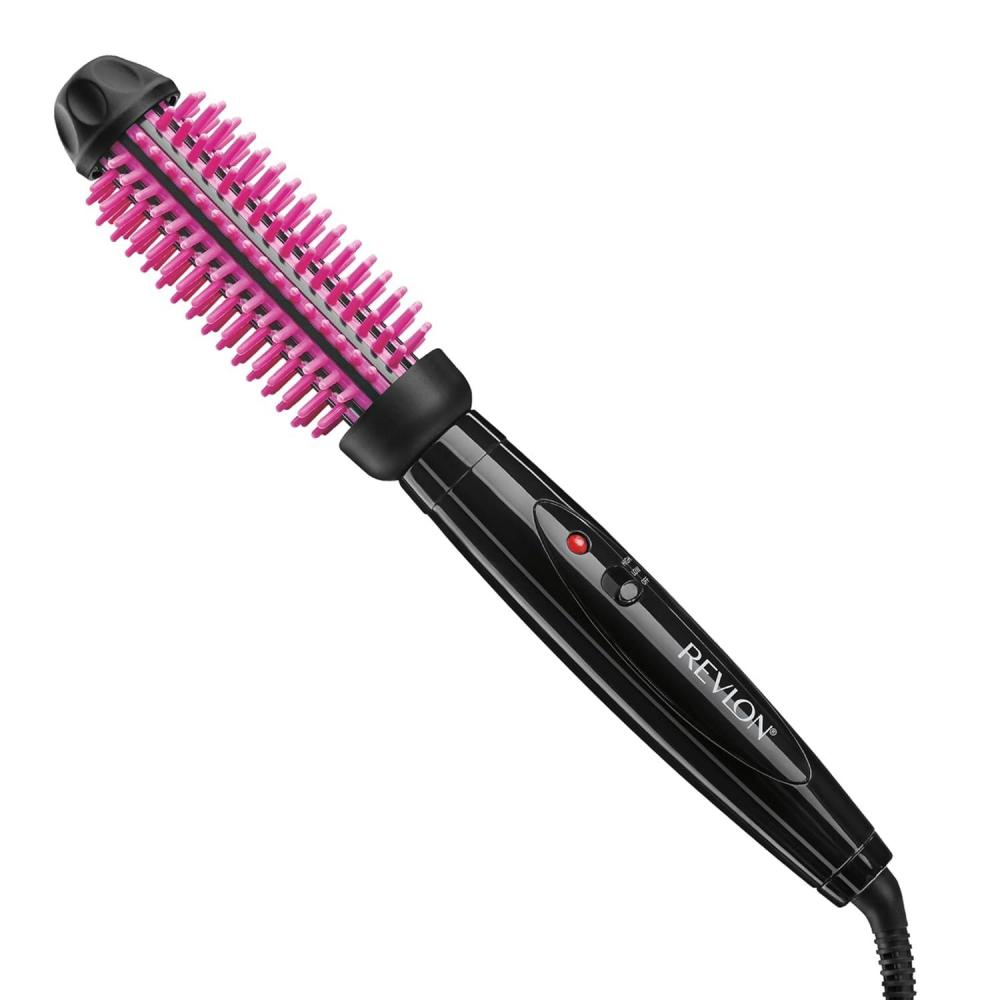 imageREVLON Silicone Bristle Heated Hair Styling Brush Fast Long Lasting Volume for Easy Styling 1quot Barrel for Full Body and Smooth Styles BlackPinkPink