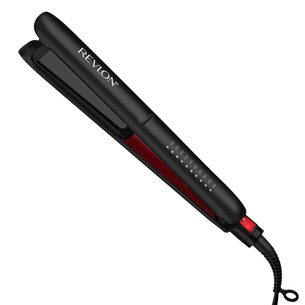 imageREVLON Smoothstay 1 Inch Hair Straightener Coconut Oil Infused Flat Iron Helps Enhance Shine ampamp Smoothness Reduces Frizz Sleek Straight Hair1 Inch FLAT IRON