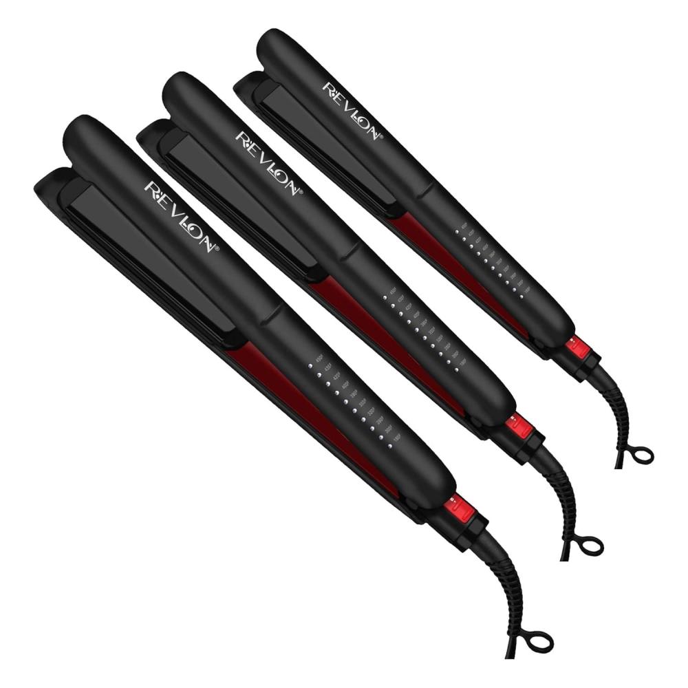 imageREVLON Smoothstay 1 Inch Hair Straightener Coconut Oil Infused Flat Iron Helps Enhance Shine ampamp Smoothness Reduces Frizz Sleek Straight Hair1 Inch FLAT IRON Pack of 3