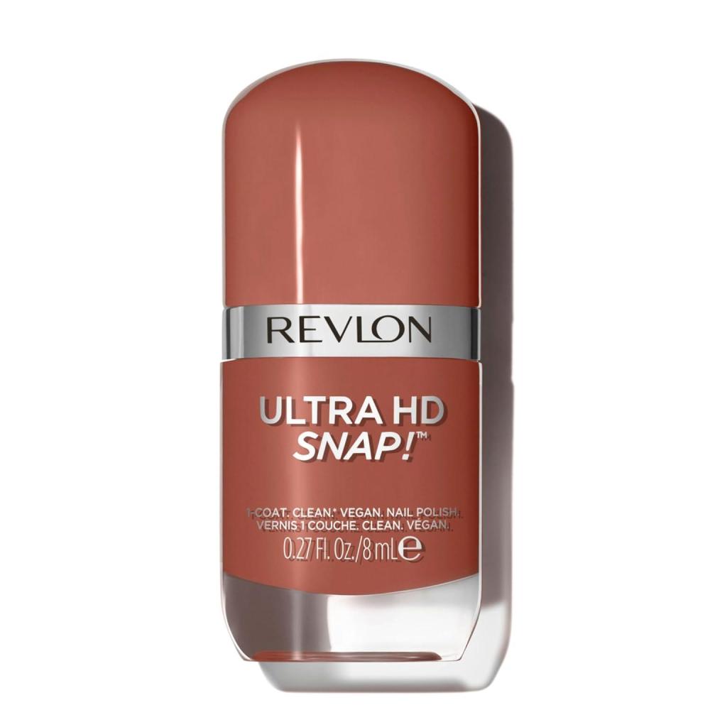 imageREVLON Ultra HD Snap Nail Color Natural Rich Glossy Polish 100 Vegan Formula No Base or Top Coat Needed 014 Red and Real 027 fl oz013 Basic