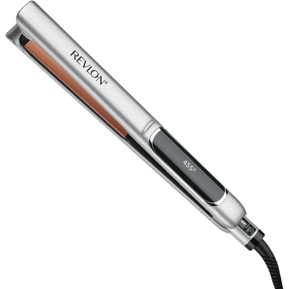 imageRevlon Copper Smooth Hair Flat Iron Frizz Control for Fast and Shiny Styles XL 112 inBlack