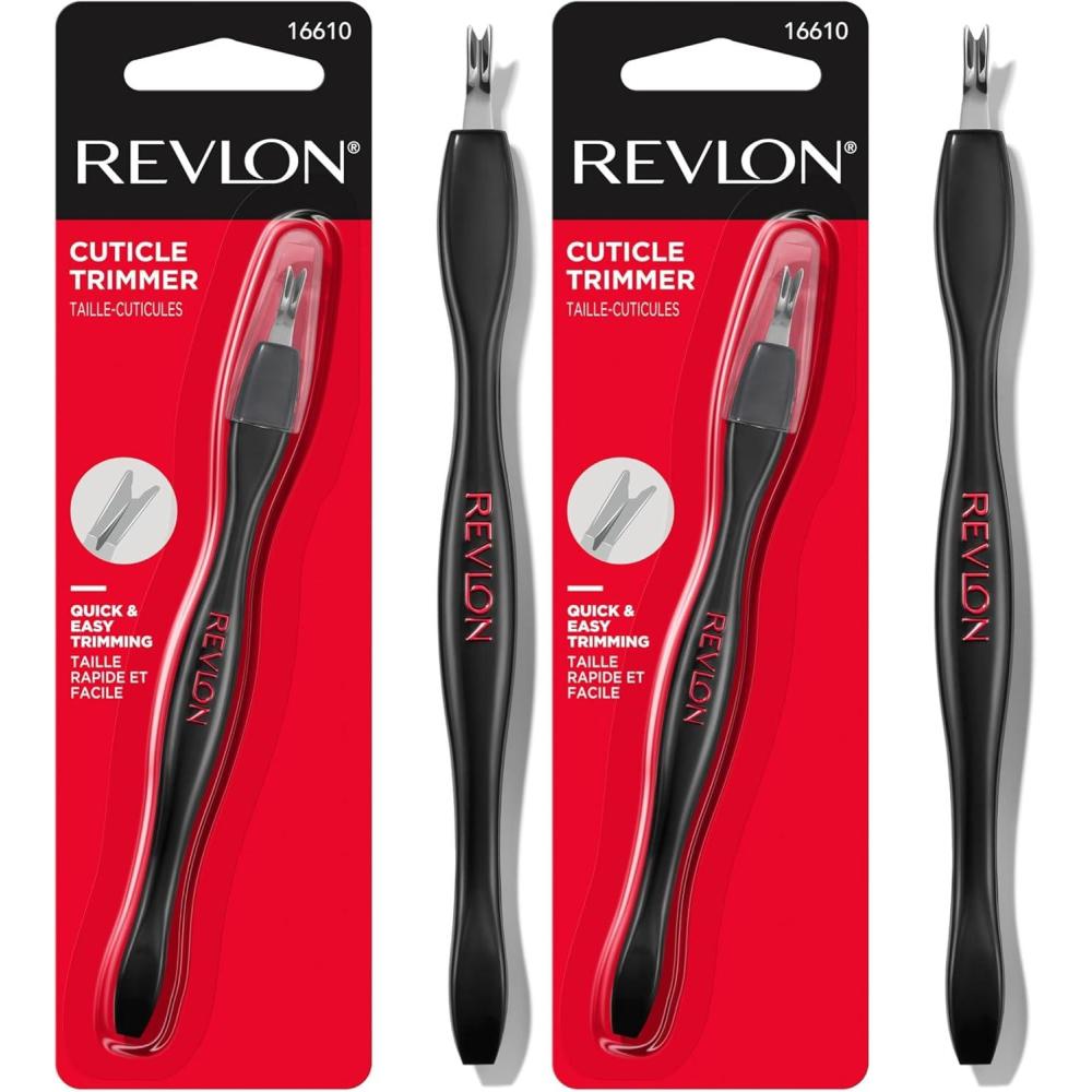 imageRevlon Cuticle Trimmer With Cap High Precision VTip and Comfortable Grip for Gentle and Easy Trimming 1 Count1 Count Pack of 2