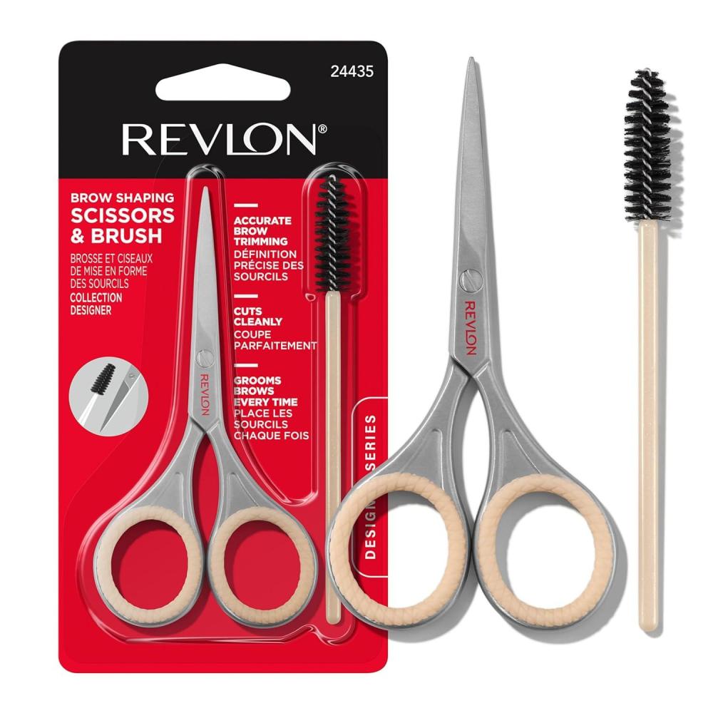 imageRevlon Designer Series Brow Set Trimming and Shaping Eyebrow Kit with Scissors and Spoolie Brush Easy to Use at Home or on The Go 1 Count