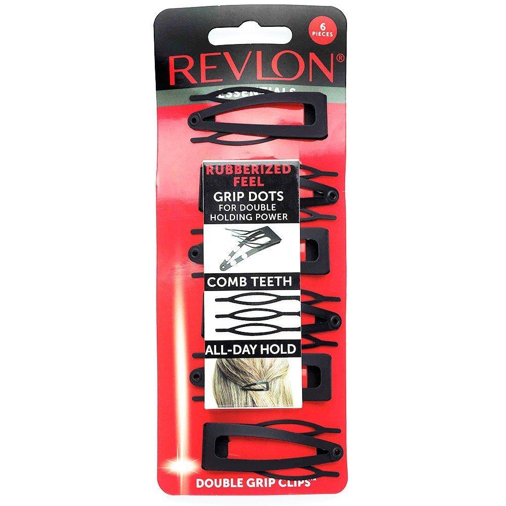 imageRevlon Double Grip Hair Clips 6 CountRubberized Black