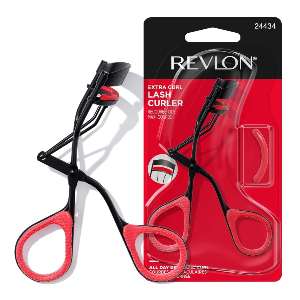imageRevlon Extra Curl Lash Curler Gives an All Day Dramatic Curl with Finger Grips for a Non Slip Grip Easy to Use 1 Count