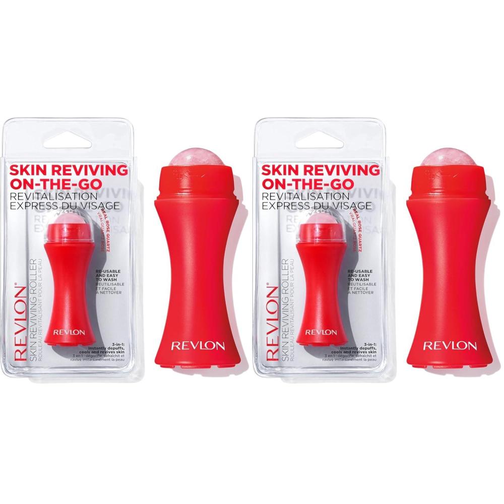 imageRevlon Face Roller Oily Skin Control for Makeup Oil Absorbing Volcanic Reusable Facial Skincare Tool for AtHome or OntheGo Mini Massage 1 CountPack of 2