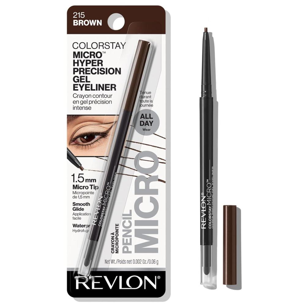 imageRevlon Gel Eyeliner ColorStay Micro Hyper Precision Eye Makeup with Builtin Smudger Waterproof Longwearing with Micro Precision Tip 215 Brown 0002 ozBrown