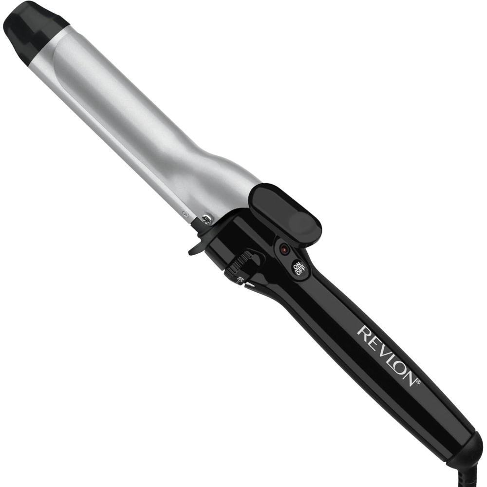imageRevlon Perfect Heat Triple Ceramic Curling Iron For Silky Smooth Medium Curls 1 inSilver Black