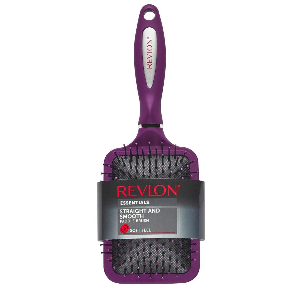 imageRevlon Straight ampamp Smooth Soft Touch Paddle Hair Brush Set Black BerryBerry