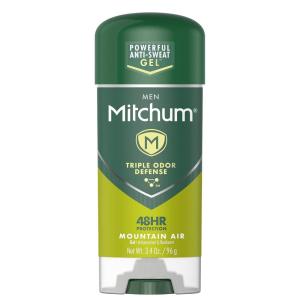 Mitchum Anti-Perspirant & Deodorant Clear Gel, Mountain Air – 3.4 Oz (6 Packs)