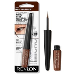 REVLON ColorStay Micro Easy Precision Liquid Eyeliner, Waterproof, Smudgeproof, Longwearing with Felt Tip Applicator, 301 Blackout, 0.057 fl oz(302 What the Fudge (Pack of 1))