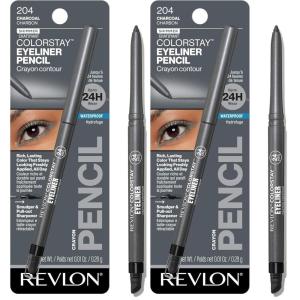 REVLON ColorStay Pencil Waterproof Eyeliner, Smudge-Proof, Eye Makeup with Built-In Sharpener, Packaging May Vary, 204 Charcoal, 0.01 oz(1 Count (Pack of 2))