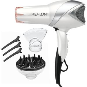 REVLON Infrared Hair Dryer with Diffuser & Concentrator – Ionic Ceramic Blow Dryer for Frizz Control, Shine, Soft Hair & Moisture Protection – 1875W Professional Salon-Quality (White)(White)