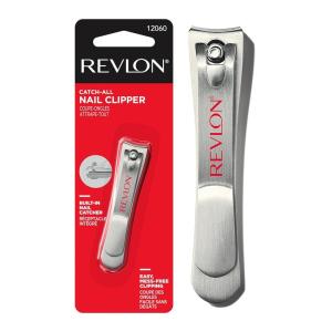 Revlon Catch-All Nail Clipper, Manicure Tool with a Contoured Blade & Built-in Nail Catcher for Mess-Free Grooming, 1 Count(1 Count (Pack of 1))