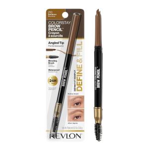 Revlon ColorStay Eyebrow Pencil with Spoolie Brush, Waterproof, Hair-Like Strokes for Natural Looking Brows, 210 Soft Brown, 0.021 oz(Soft Brown)